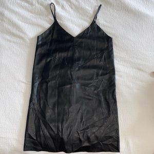 H&M vegan leather mini shift dress (SZ 6)